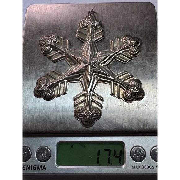 Vintage 1998 Gorham Sterling Silver Snowflake Christmas Ornament 925, 17.4g - Picture 8 of 8